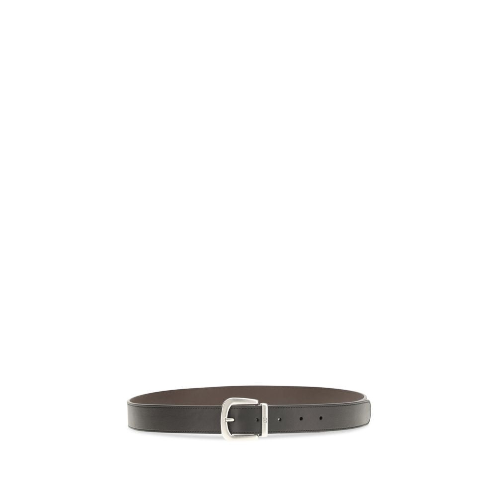 Valentino Garavani Black Calf Leather Bos Taurus Regular Belt | Regal Royce