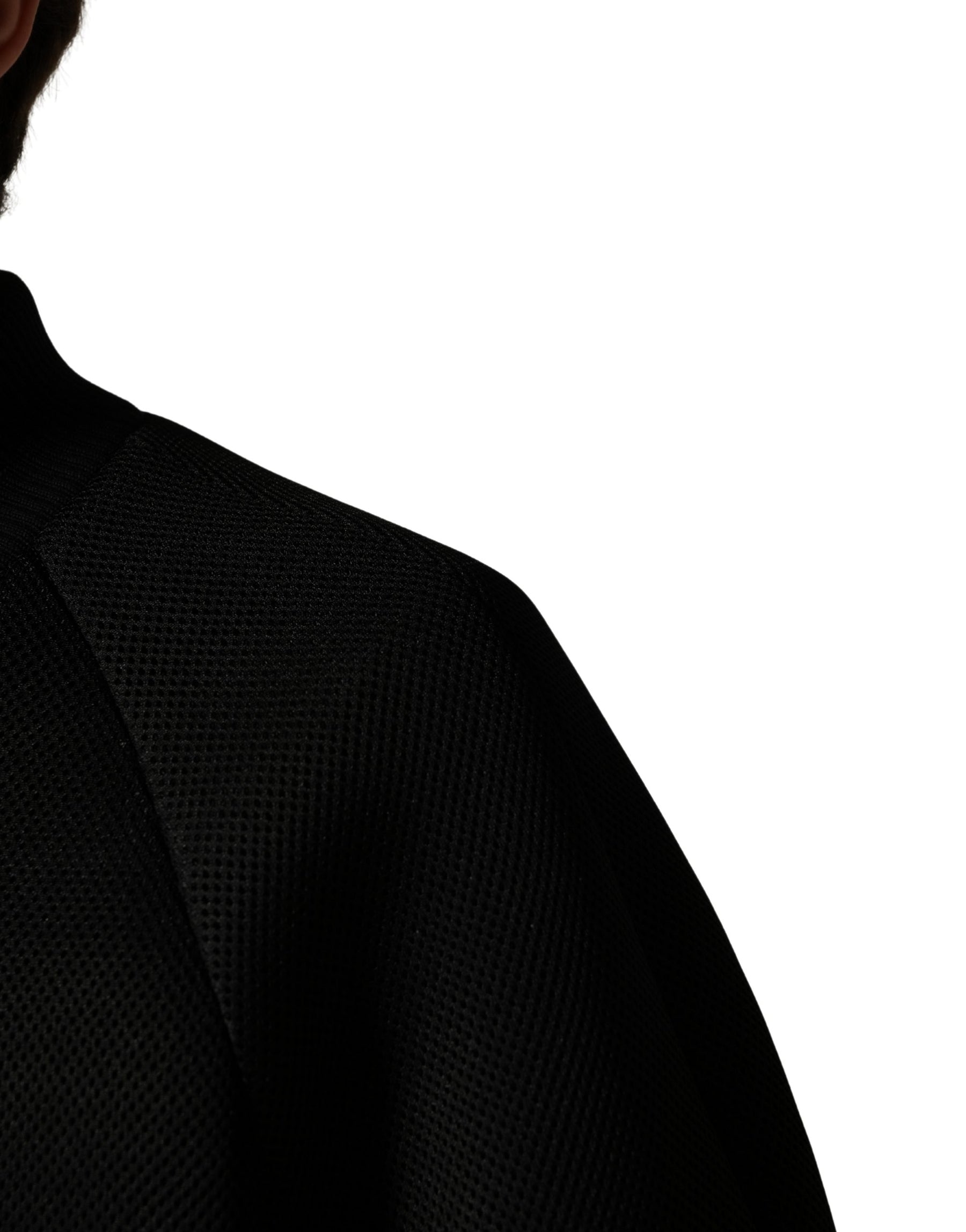 Dolce & Gabbana Men Black Nylon Full Zip Bomber Jacket | Regal Royce