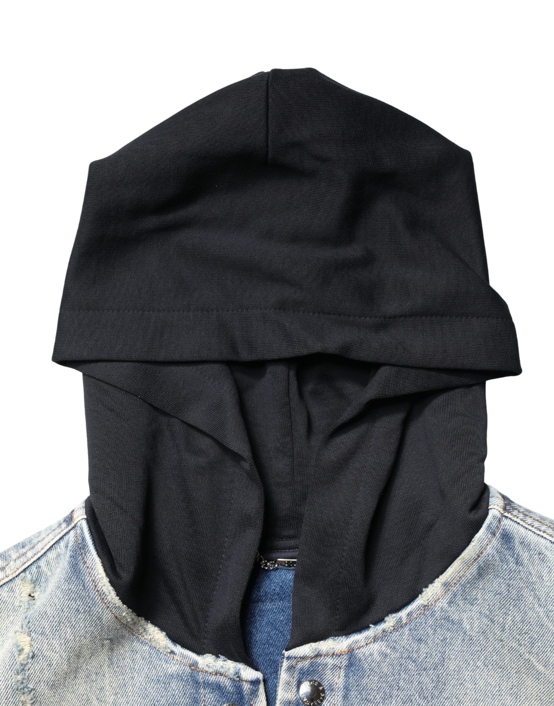 Dolce & Gabbana Blue Hooded Cotton Buttoned Denim Jacket | Regal Royce