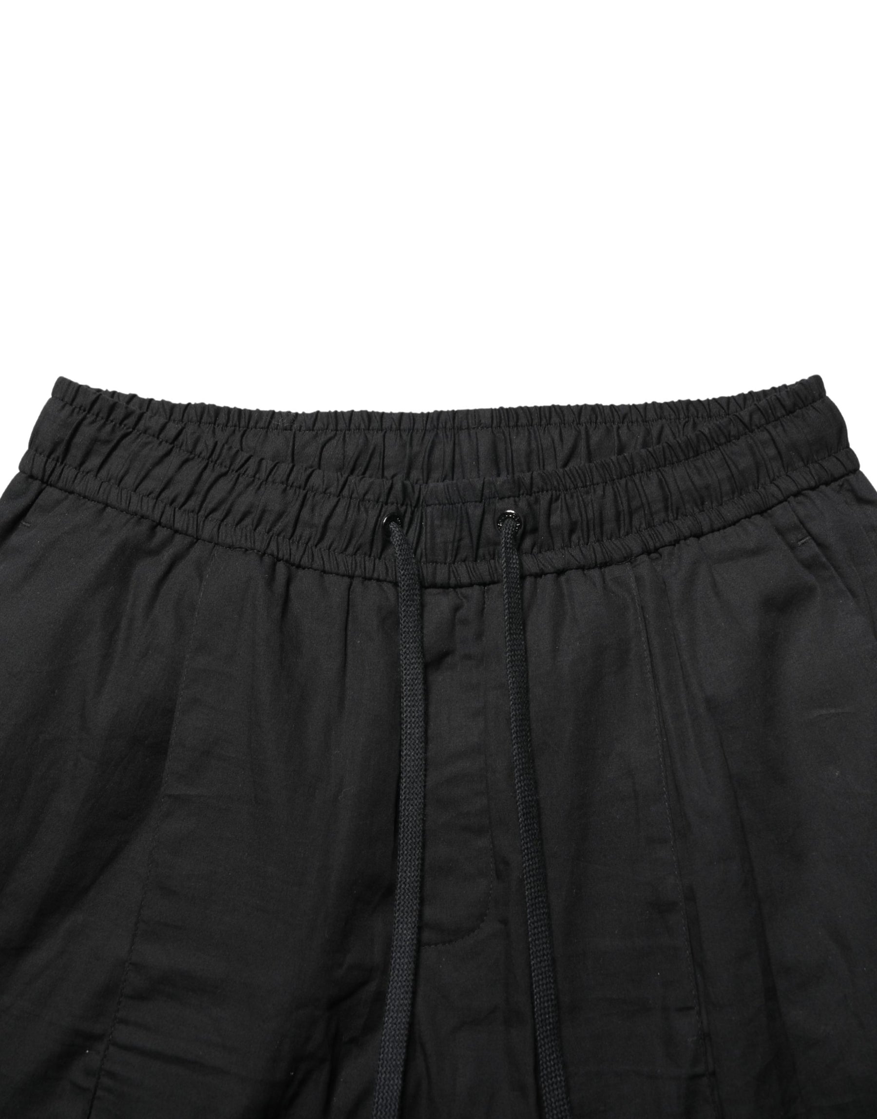 Dolce & Gabbana Black Cotton Skinny Men Jogger Trouser Pants | Regal Royce