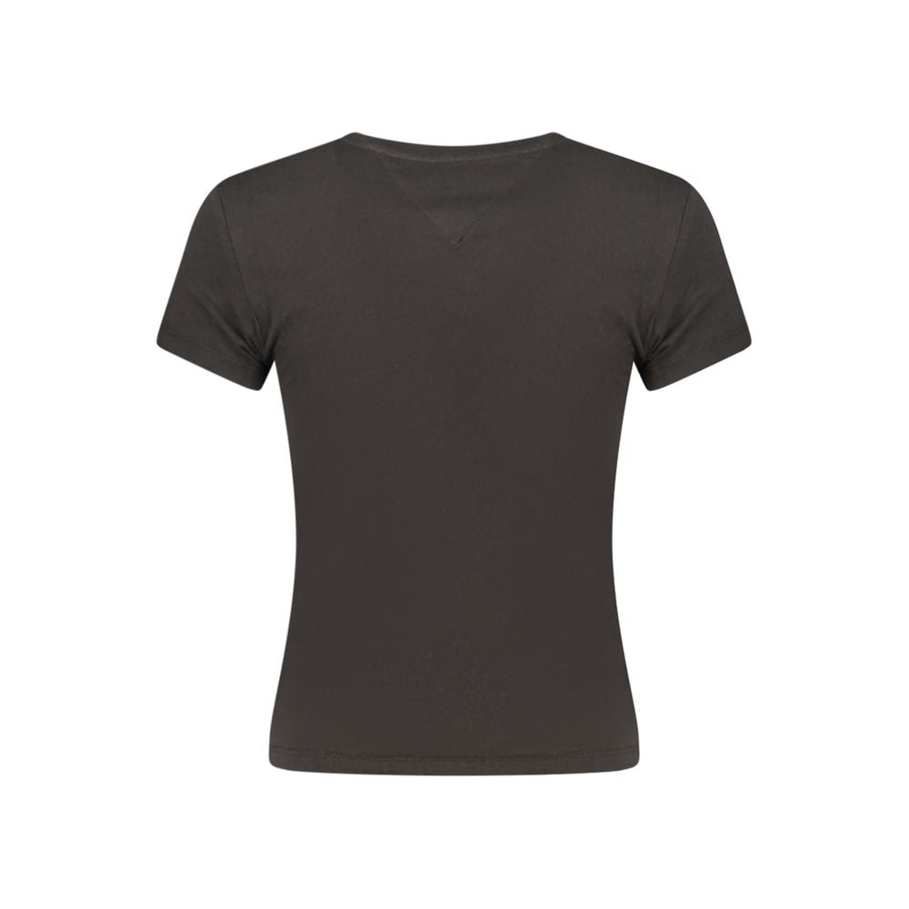 Tommy Hilfiger Black Cotton Women T-Shirt | Regal Royce
