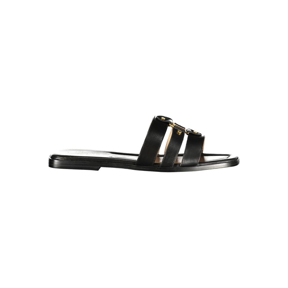 Twinset Black Leather Women's Sandal | Regal Royce