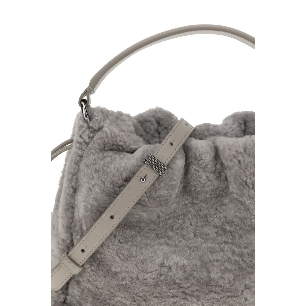 Brunello Cucinelli Gray Fur Shoulder Bag | Regal Royce