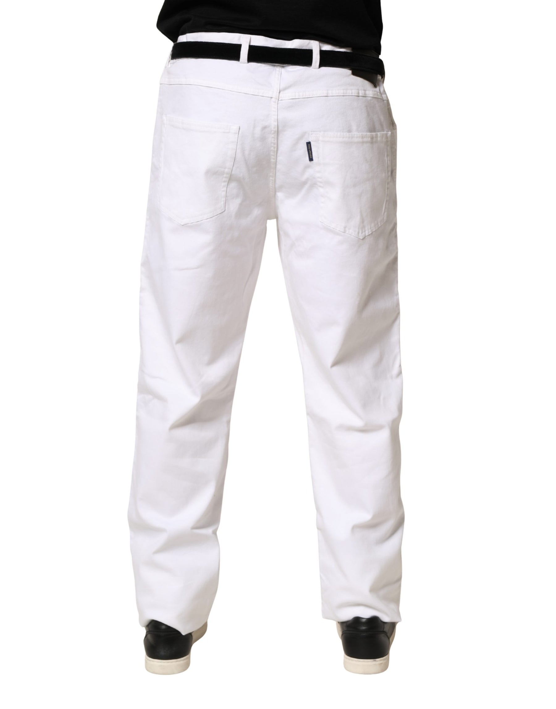Paul & Shark White Straight Mid Waist Denim Trouser Jeans | Regal Royce