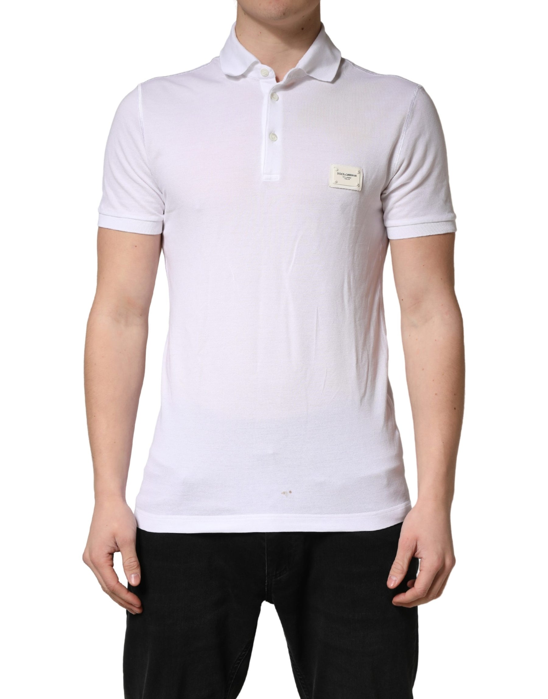 Dolce & Gabbana White Collared Short Sleeves Men Polo T-shirt | Regal Royce