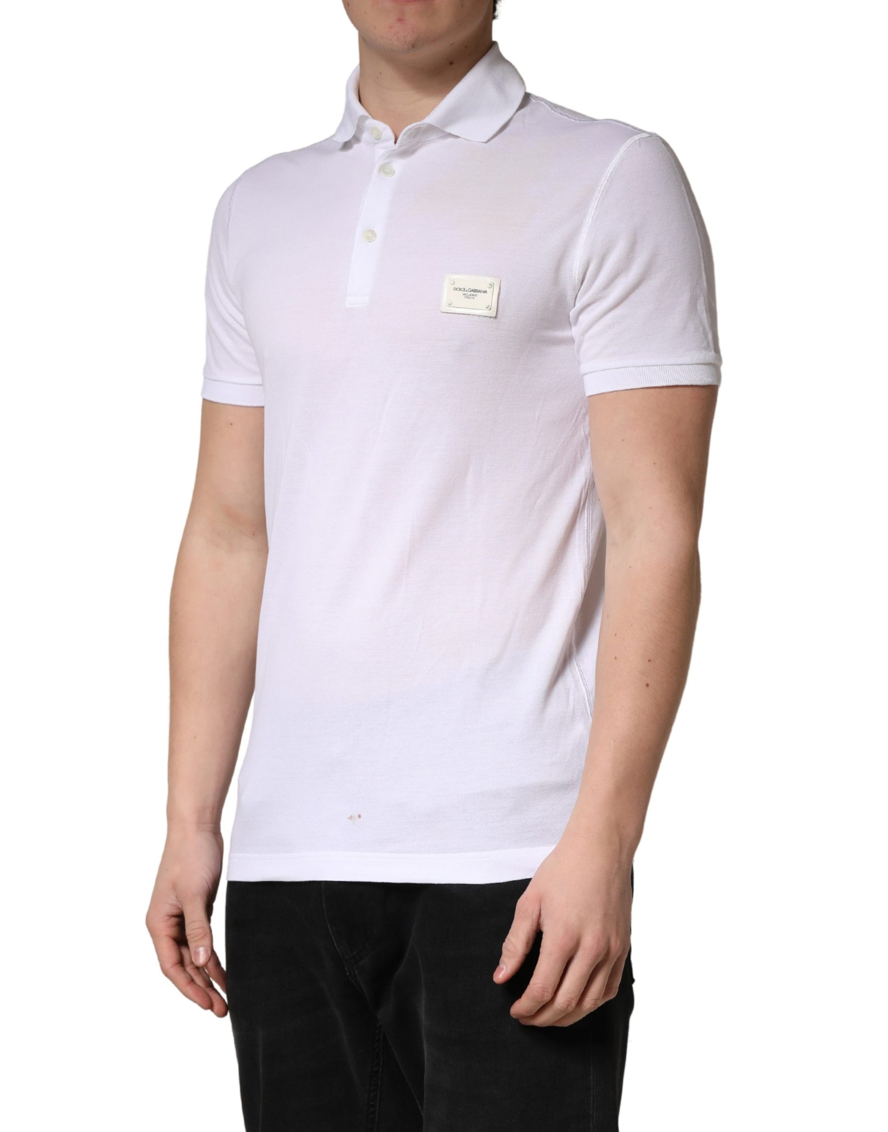 Dolce & Gabbana White Collared Short Sleeves Men Polo T-shirt | Regal Royce