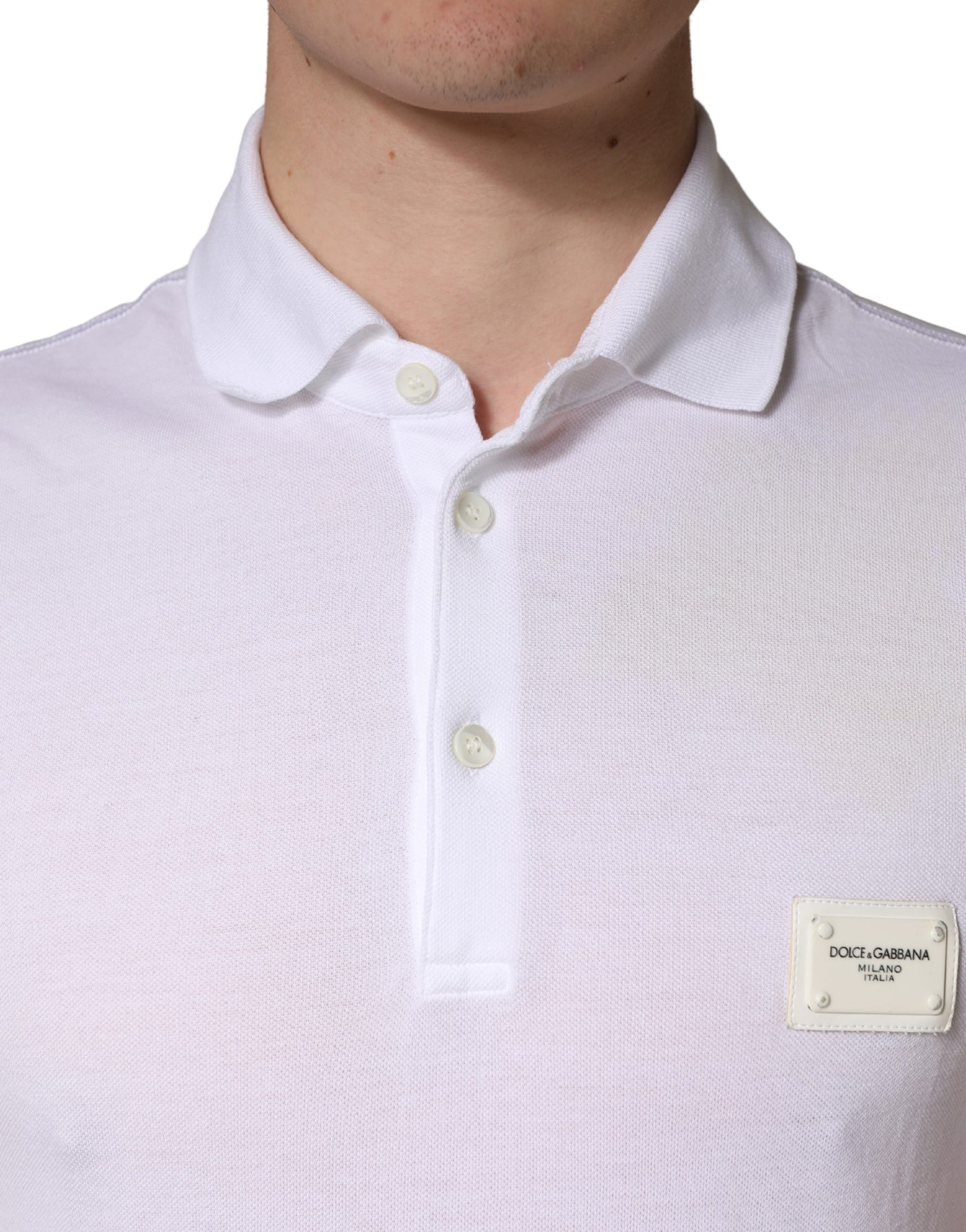Dolce & Gabbana White Collared Short Sleeves Men Polo T-shirt | Regal Royce