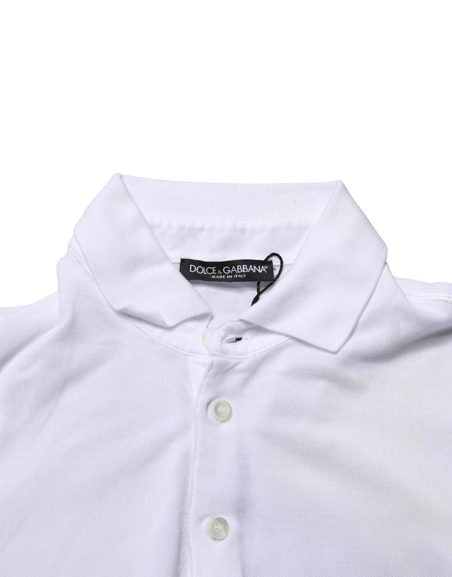 Dolce & Gabbana White Collared Short Sleeves Men Polo T-shirt | Regal Royce