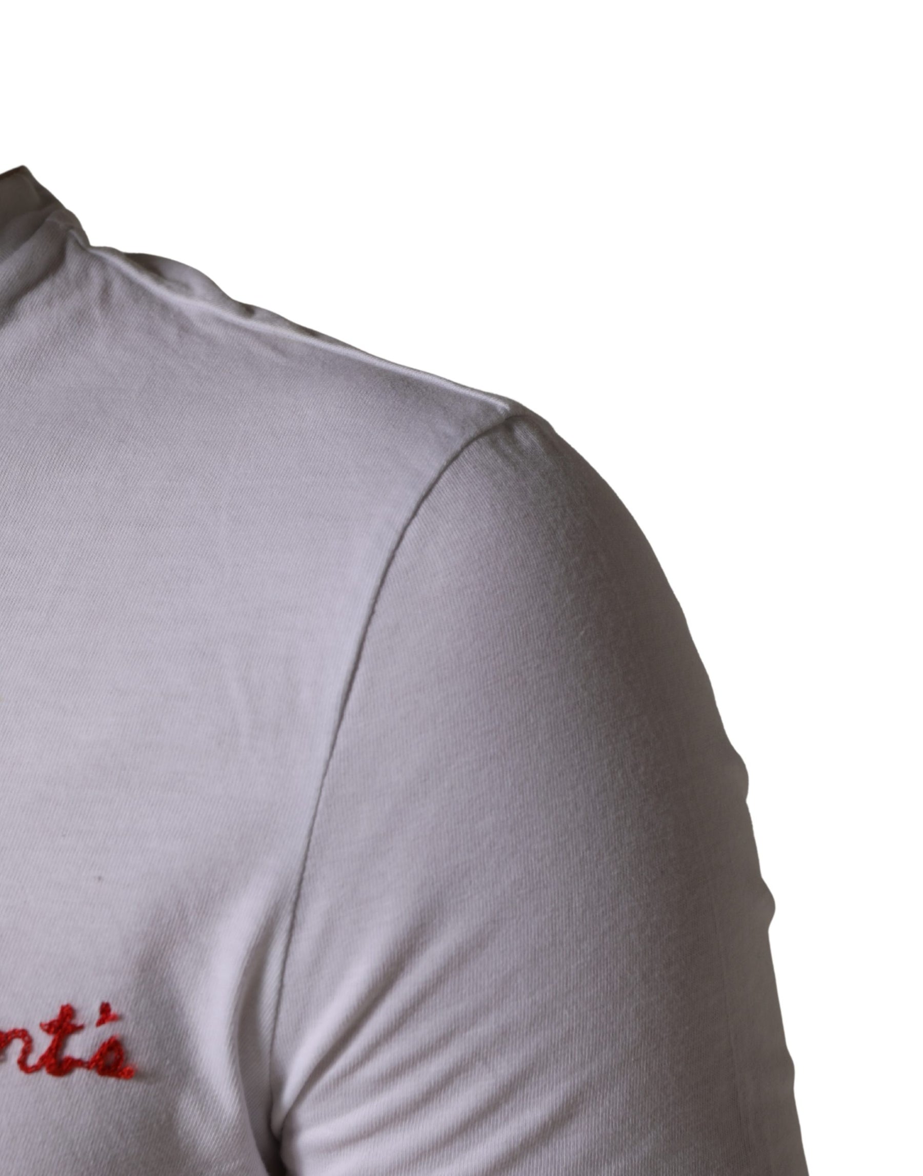 President's White Logo Embroidery Cotton Men Crew Neck T-shirt | Regal Royce