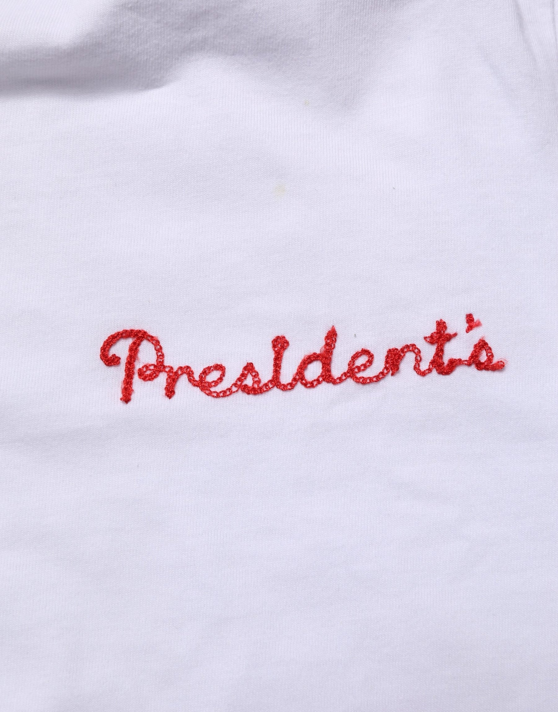 President's White Logo Embroidery Cotton Men Crew Neck T-shirt | Regal Royce