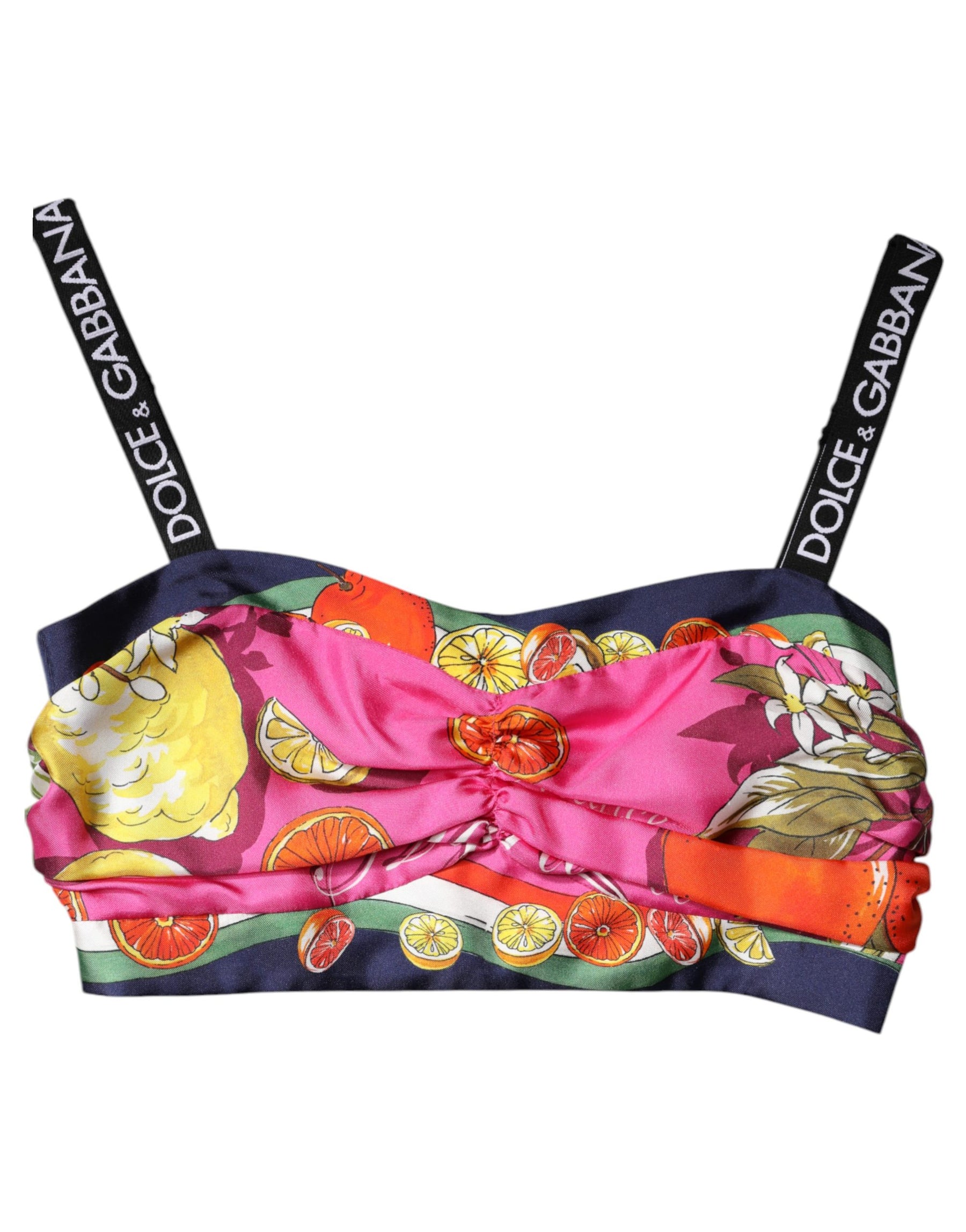 Dolce & Gabbana Multicolor Silk Cropped Bustier Corset Top | Regal Royce