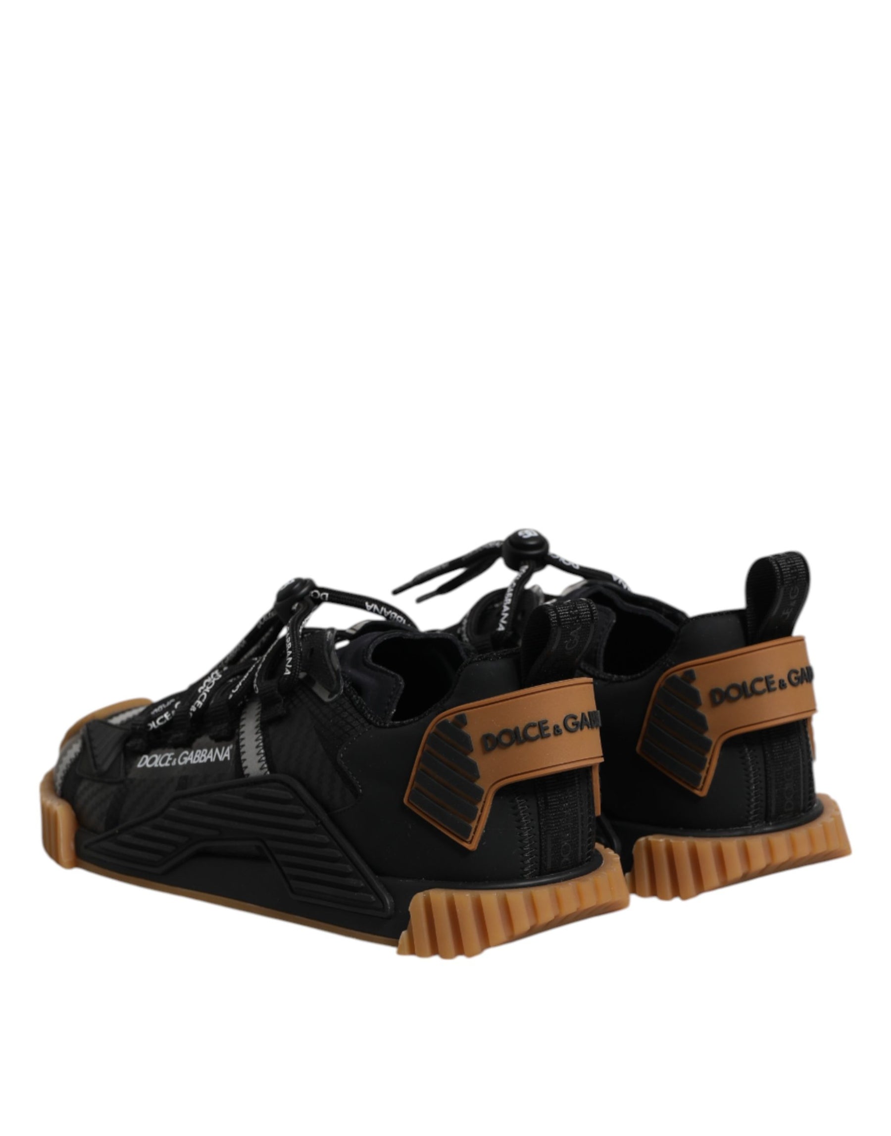 Dolce & Gabbana Black Logo Lace Up Low Top NS1 Sneakers Shoes | Regal Royce