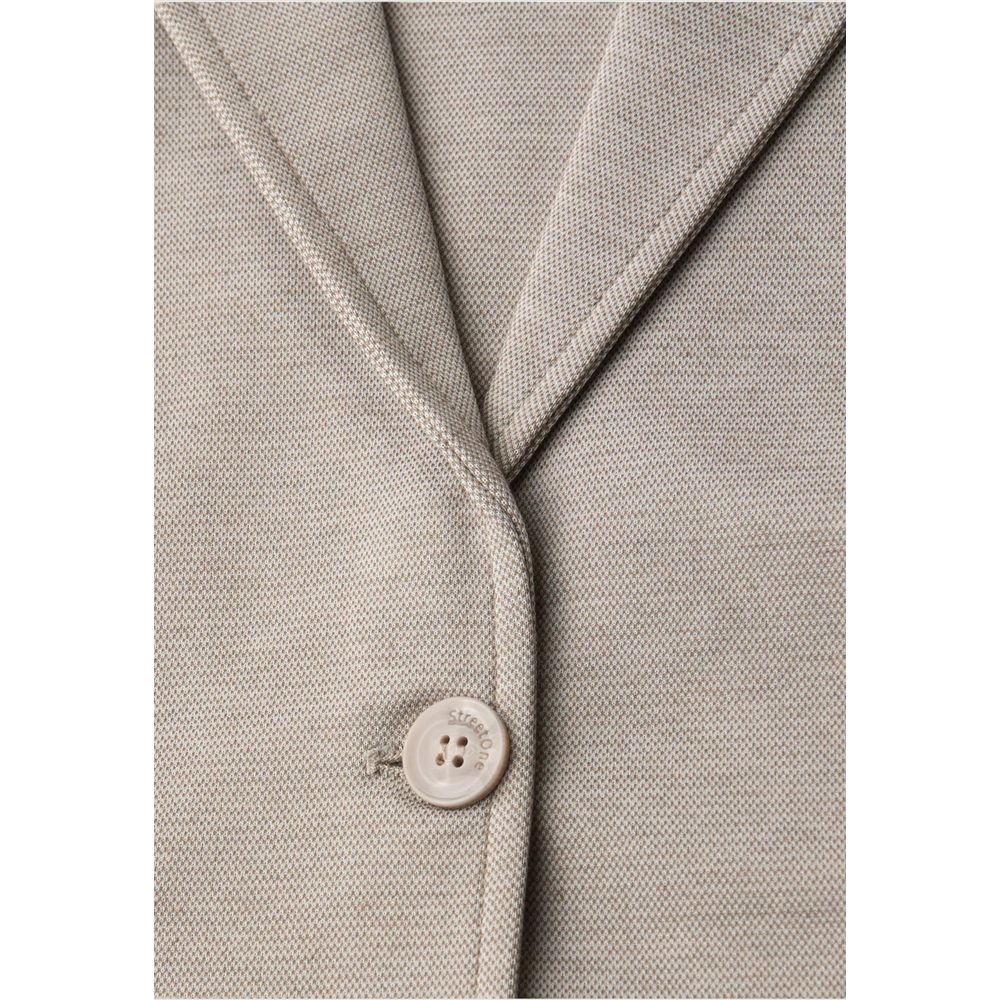 Street One Beige Polyacrylic Blazer | Regal Royce
