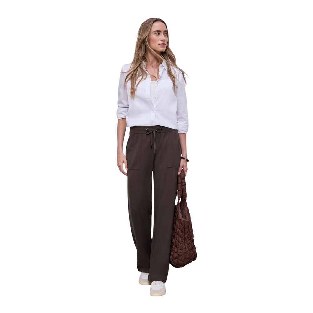 Street One Brown Viscose Casual Pants | Regal Royce