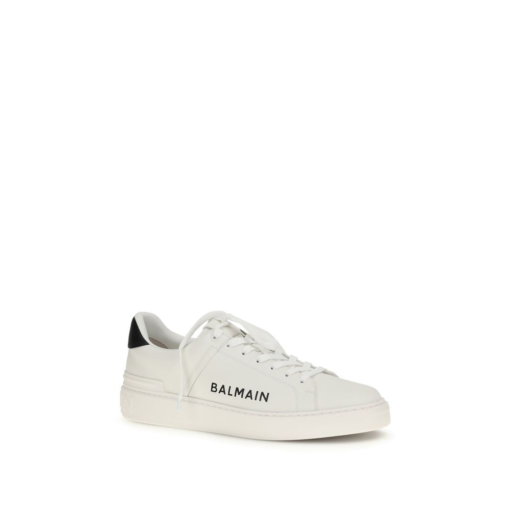 Balmain White Calf Leather Bos Taurus Low Top Sneakers | Regal Royce
