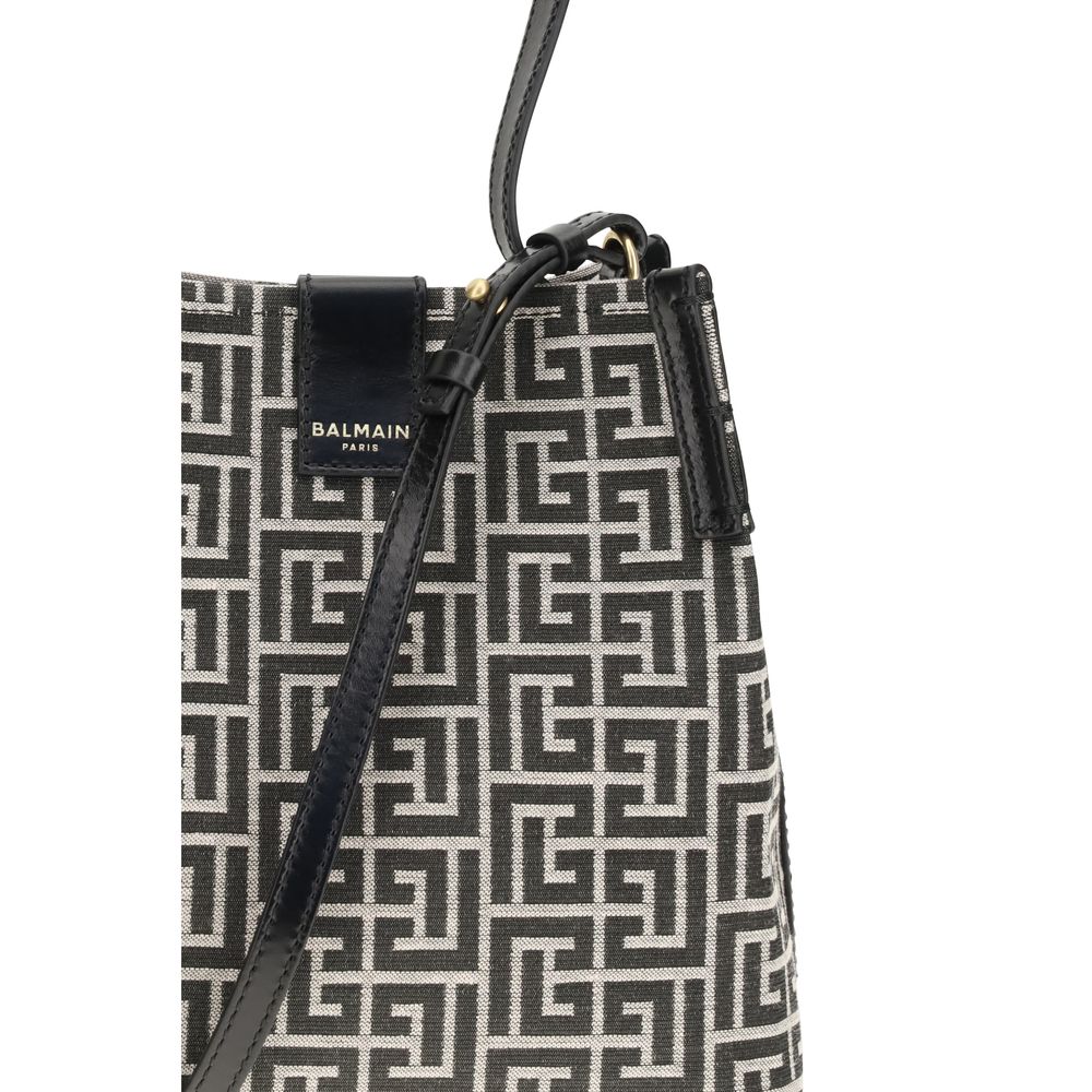 Balmain Black Cotton Shoulder Bag | Regal Royce