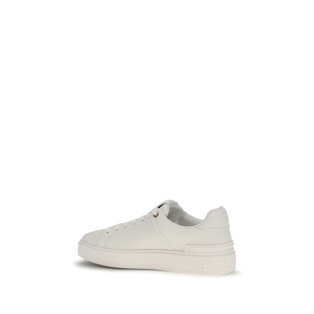 Balmain White Calf Leather Bos Taurus Low Top Sneakers | Regal Royce