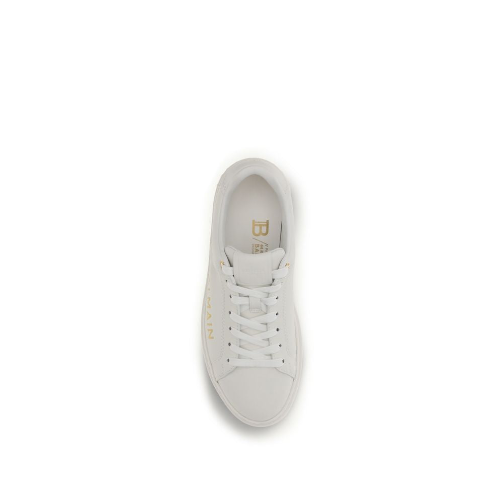 Balmain White Calf Leather Bos Taurus Low Top Sneakers | Regal Royce