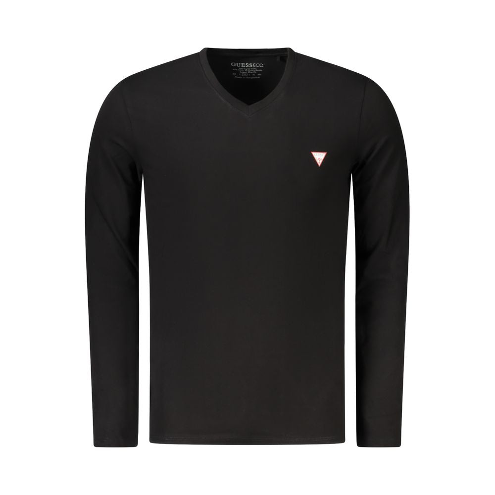 Guess Jeans Black Cotton Men T-Shirt | Regal Royce