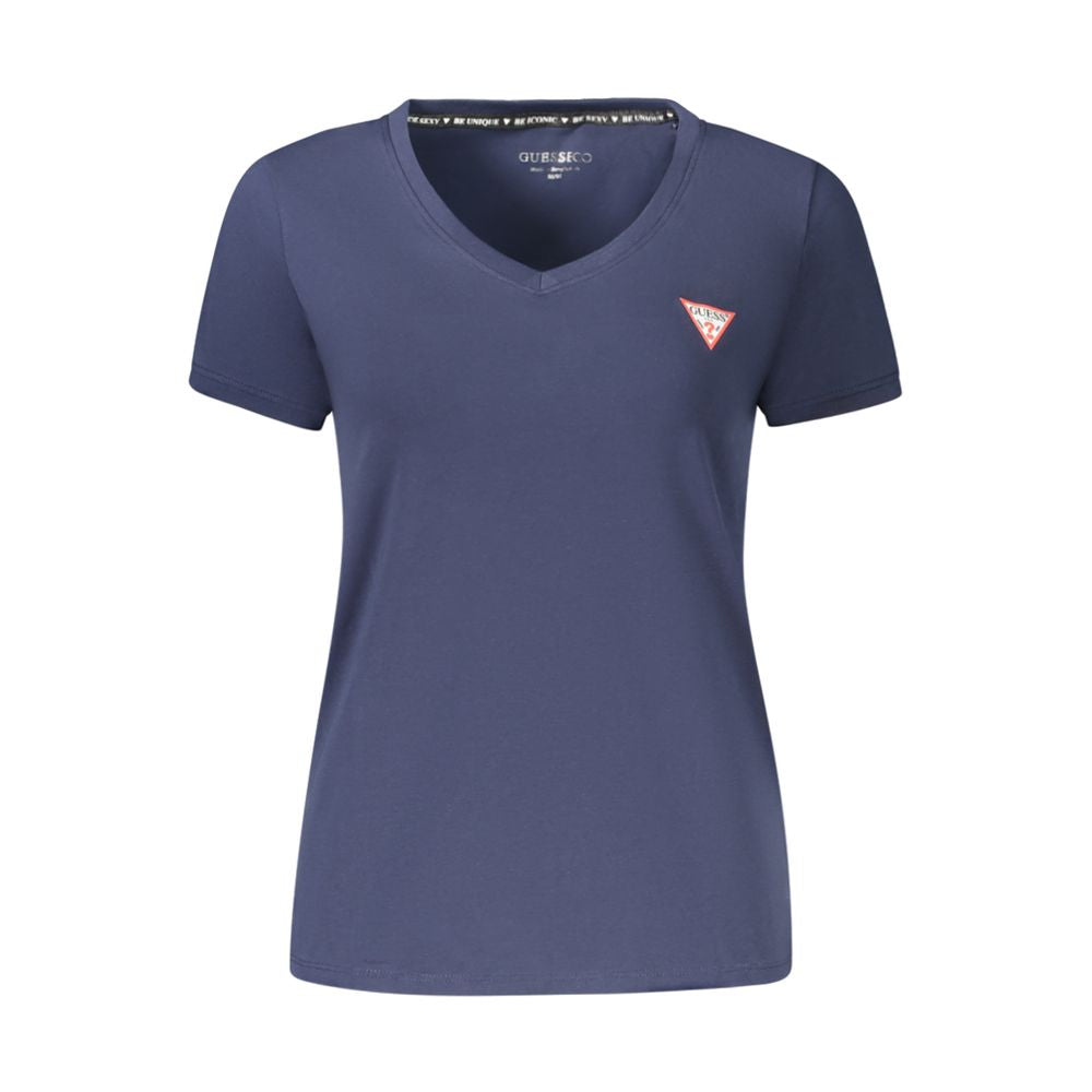 Guess Jeans Blue Organic Cotton Women T-Shirt | Regal Royce