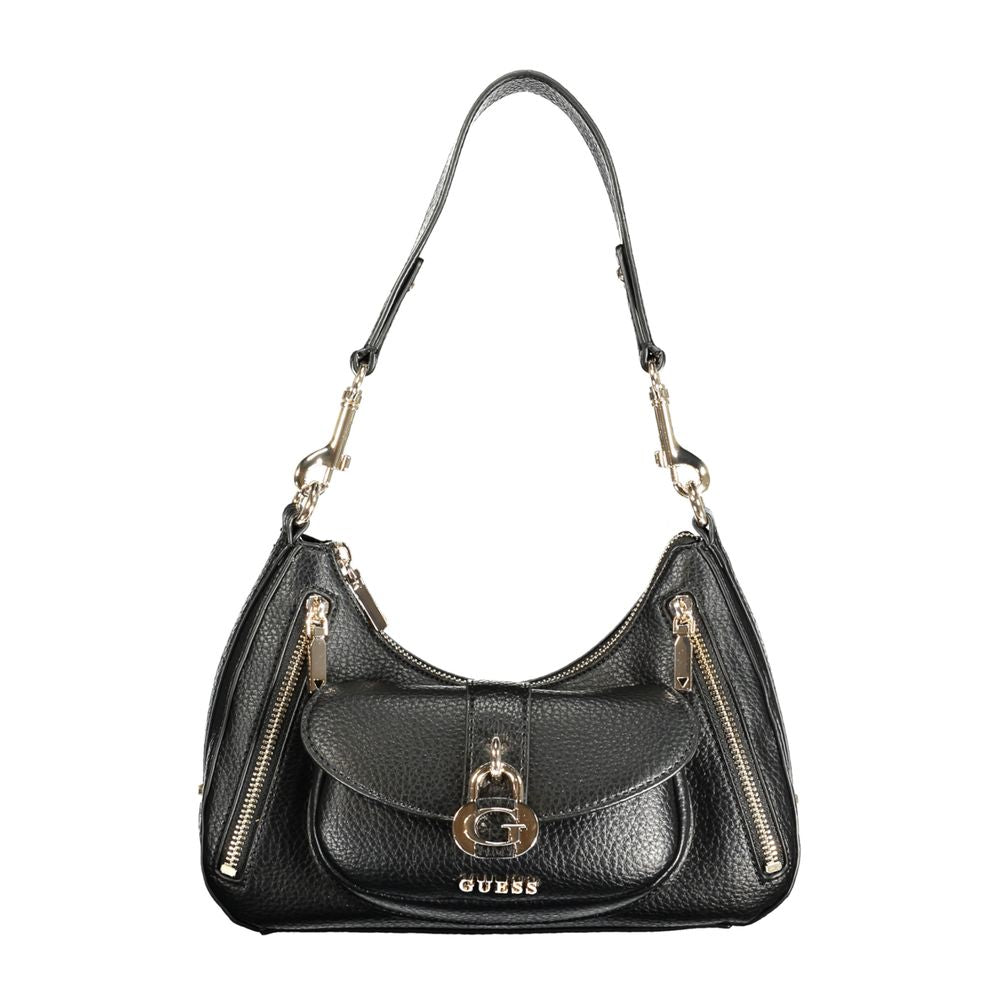 Guess Jeans Black Polyurethane Women Handbag | Regal Royce