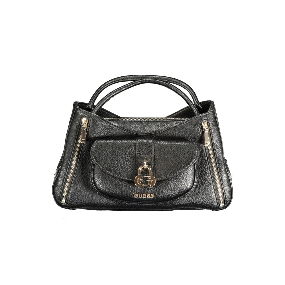 Guess Jeans Black Polyurethane Women Handbag | Regal Royce