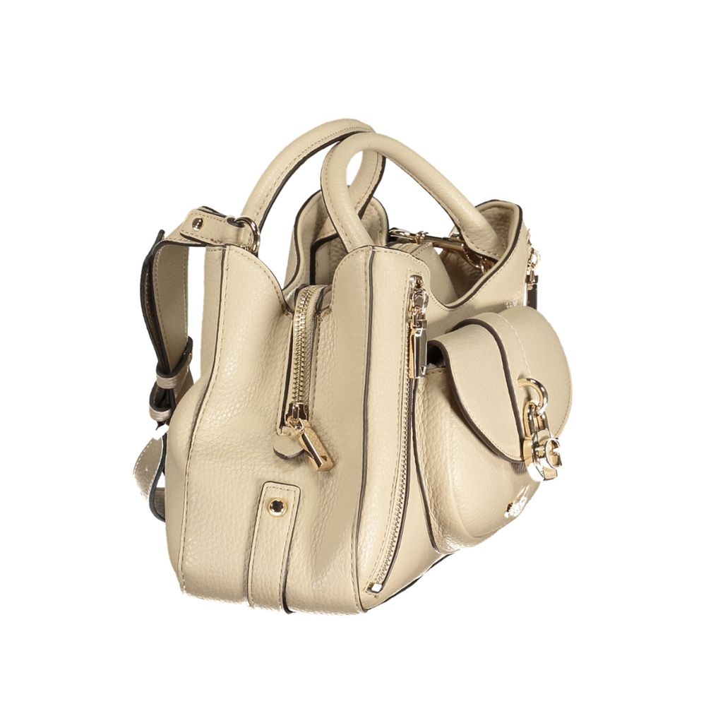 Guess Jeans Beige Polyurethane Women Handbag | Regal Royce