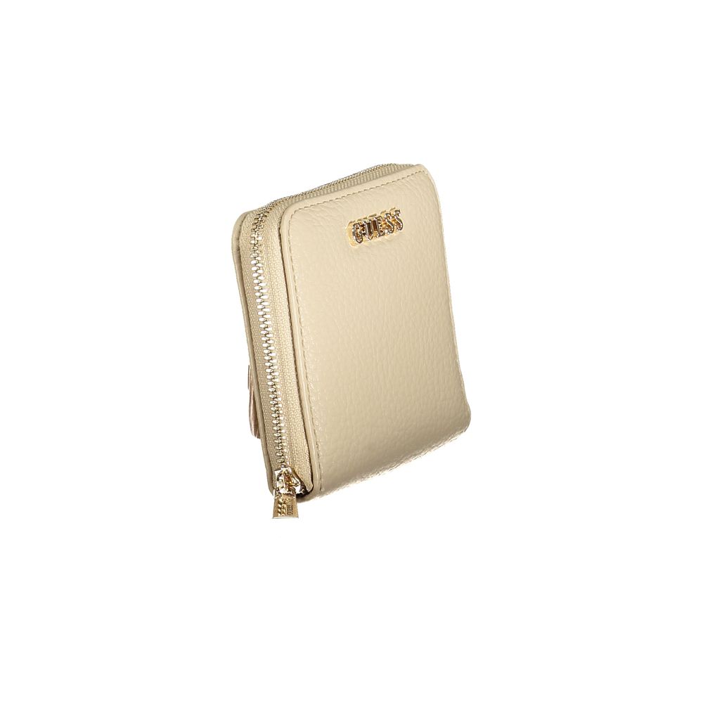 Guess Jeans Beige Polyurethane Women Wallet | Regal Royce