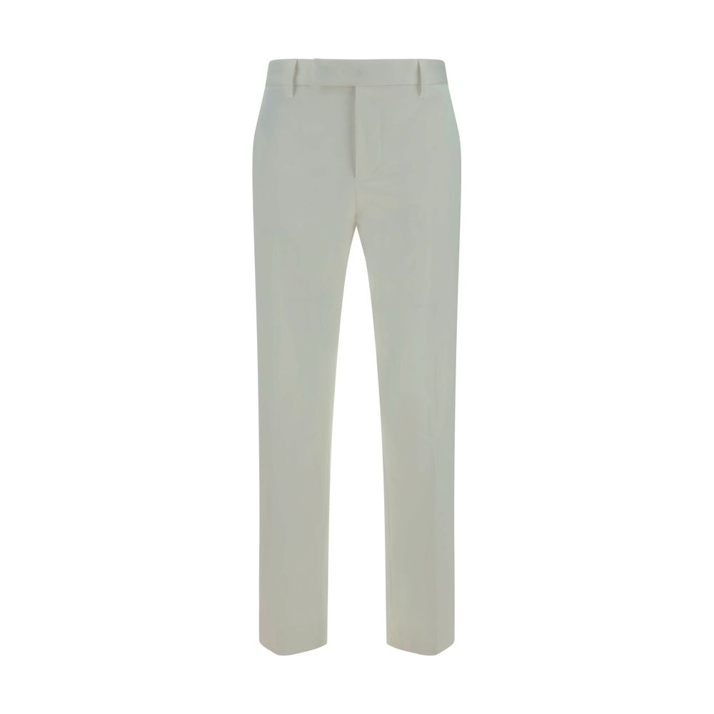 PT Torino White Cotton Casual Pants | Regal Royce