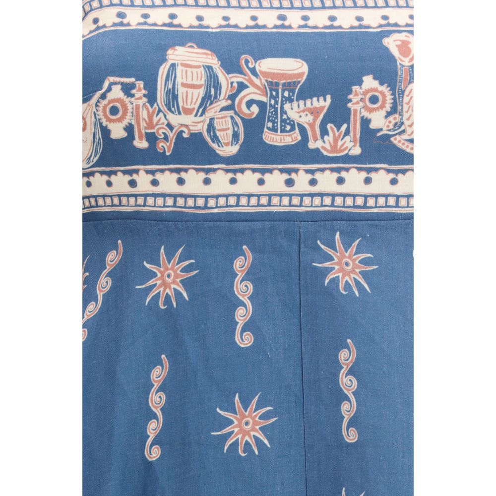 Alemais Blue Linen Casual Dress | Regal Royce