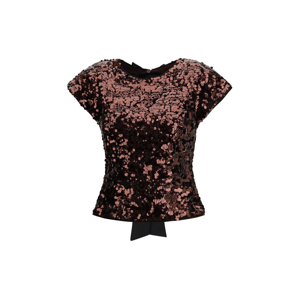 Ganni Brown Polyester Top | Regal Royce