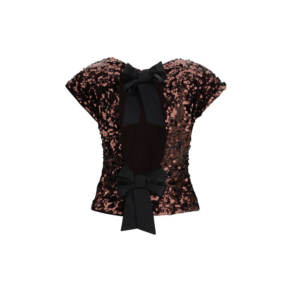 Ganni Brown Polyester Top | Regal Royce