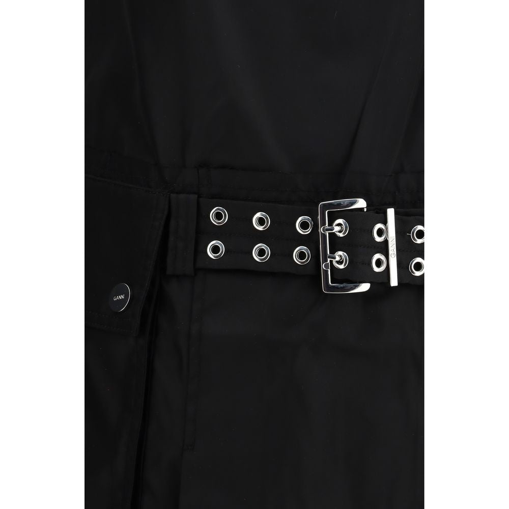 Ganni Black Recycled Polyamide Casual Dress | Regal Royce