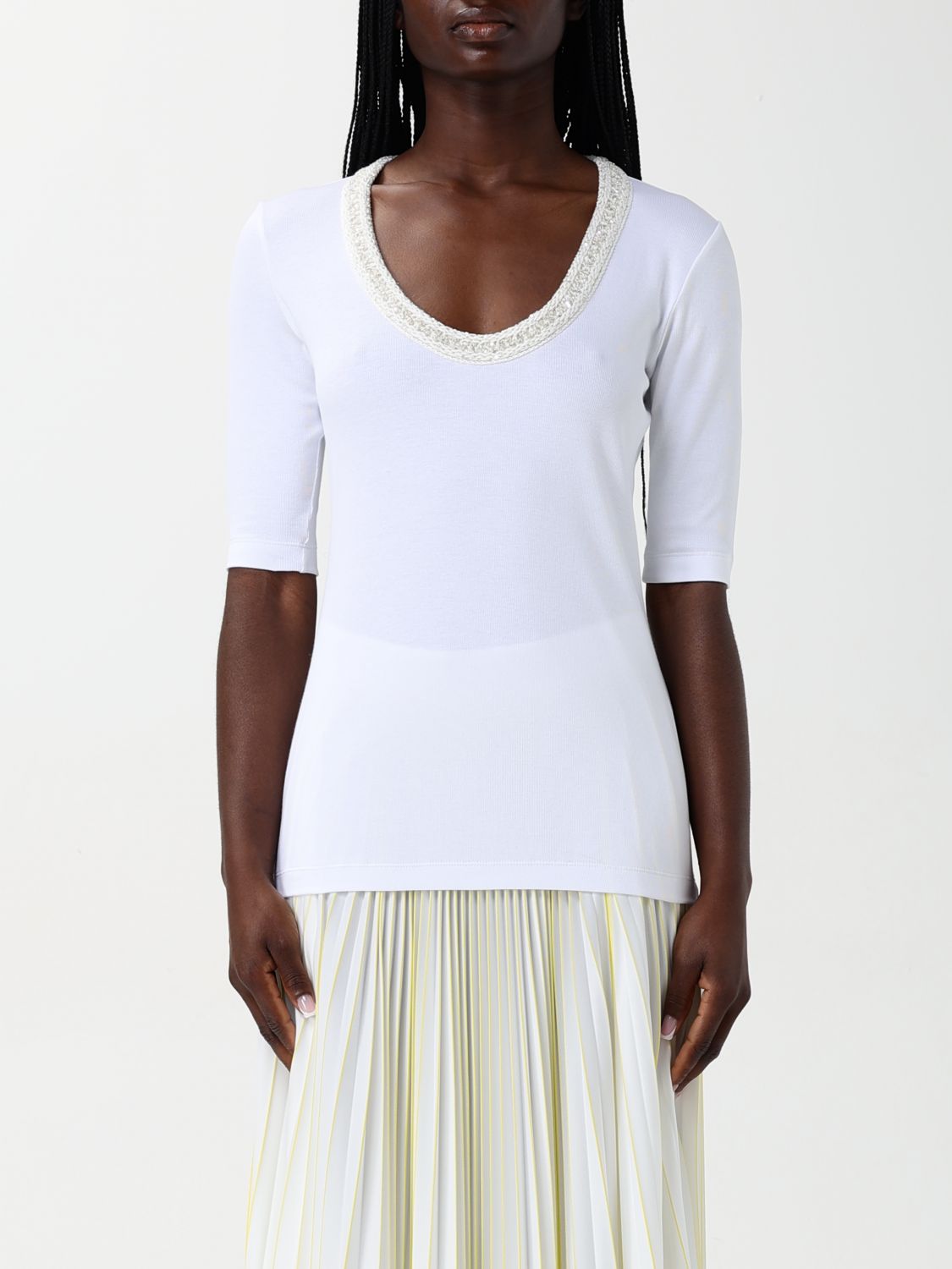 Fabiana Filippi White Cotton T-Shirt | Regal Royce