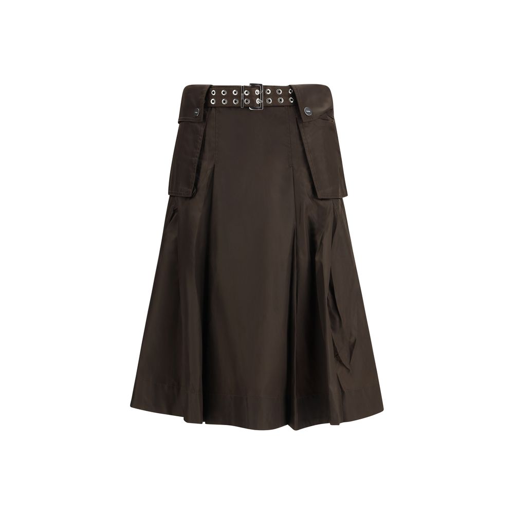 Ganni Brown Recycled Polyamide Long Skirt | Regal Royce