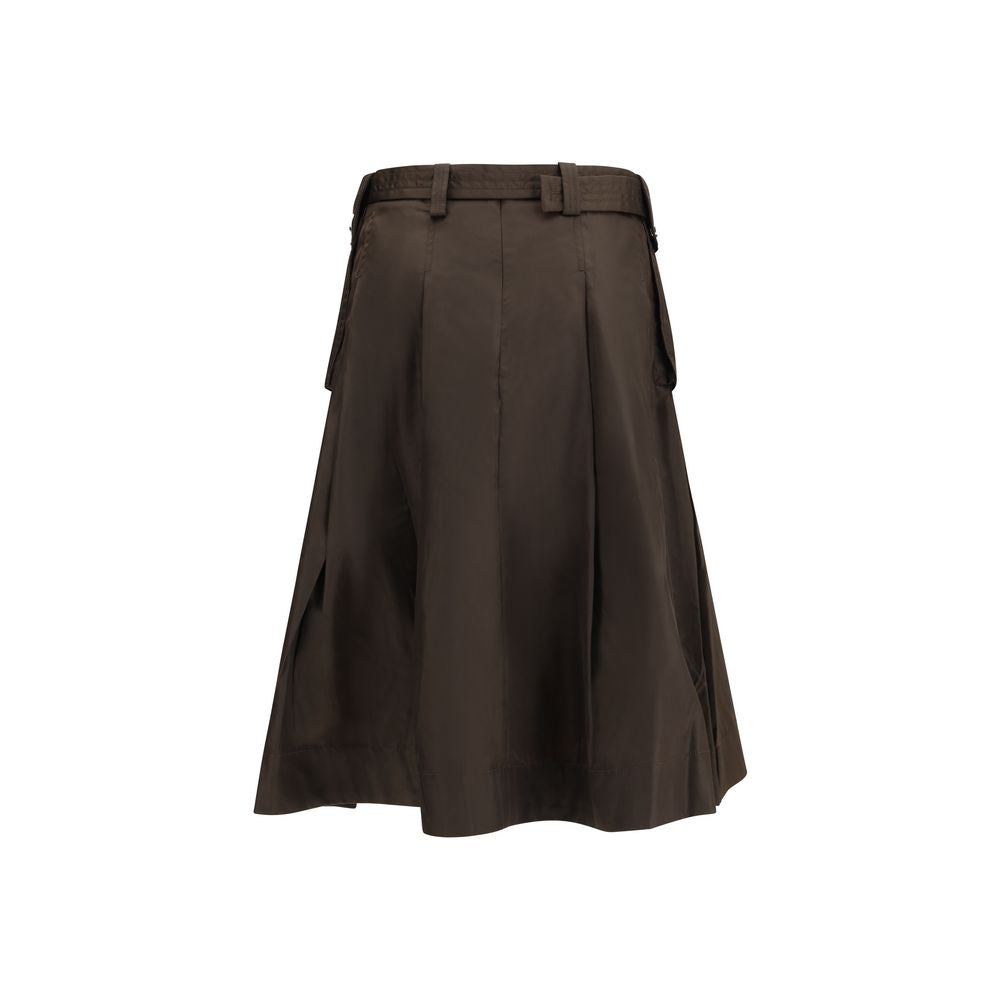 Ganni Brown Recycled Polyamide Long Skirt | Regal Royce