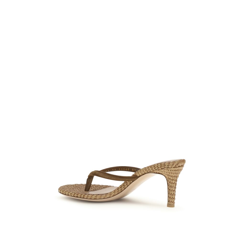 Gianvito Rossi Beige Raffia Stiletto Heel Sandals | Regal Royce