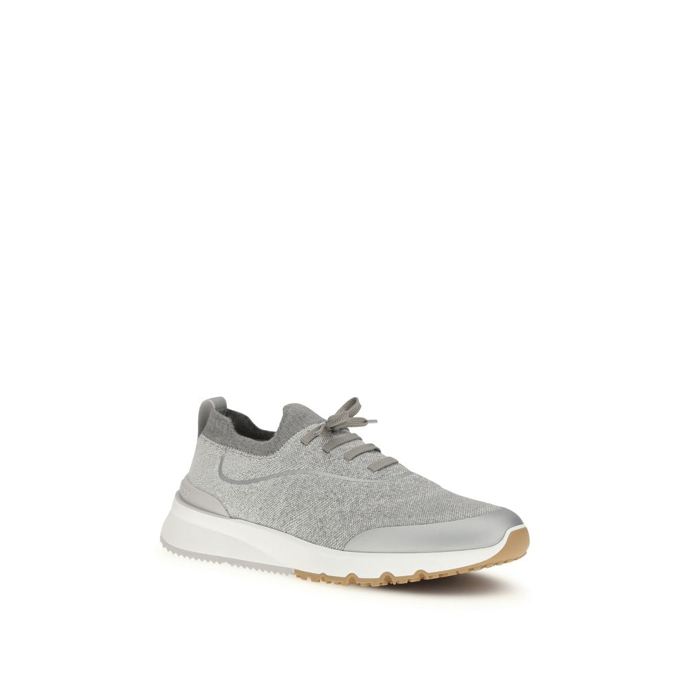 Brunello Cucinelli Gray Cotton Athletic Sneakers | Regal Royce