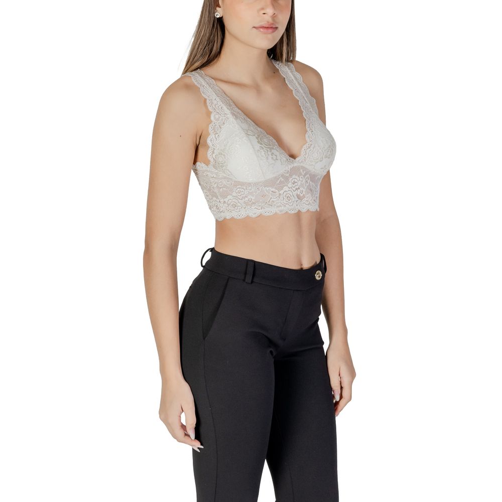 Only White Polyester Bra | Regal Royce