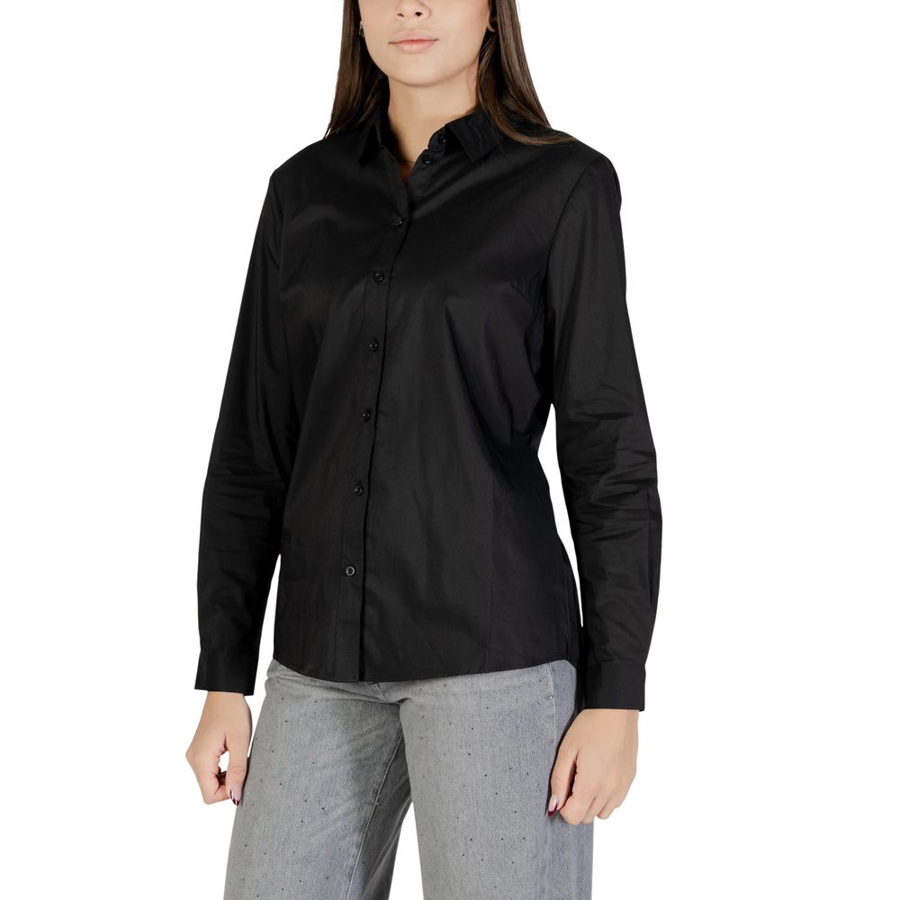 Jacqueline De Yong Black Cotton Blouse | Regal Royce