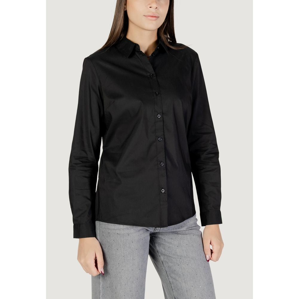 Jacqueline De Yong Black Cotton Blouse | Regal Royce