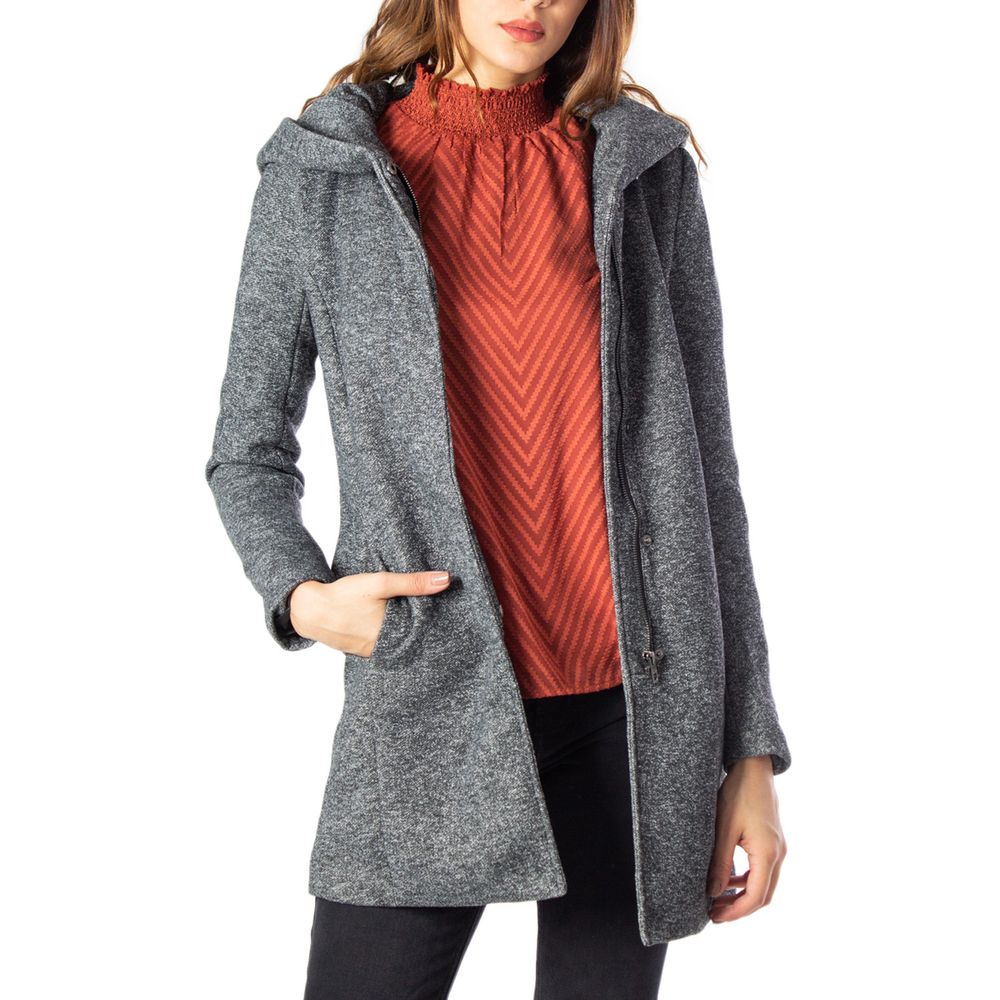 Only Gray Polyester Coat | Regal Royce