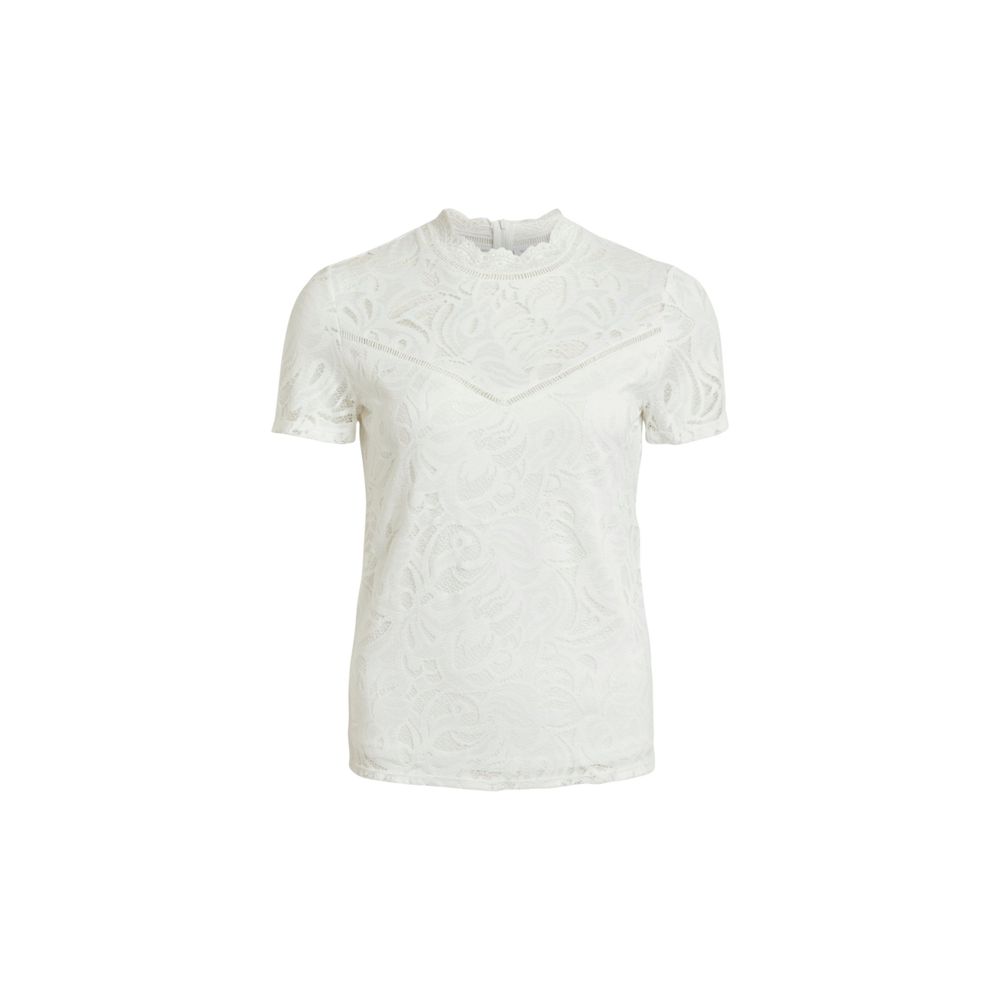 Vila Clothes Cream Polyamide T-Shirt | Regal Royce