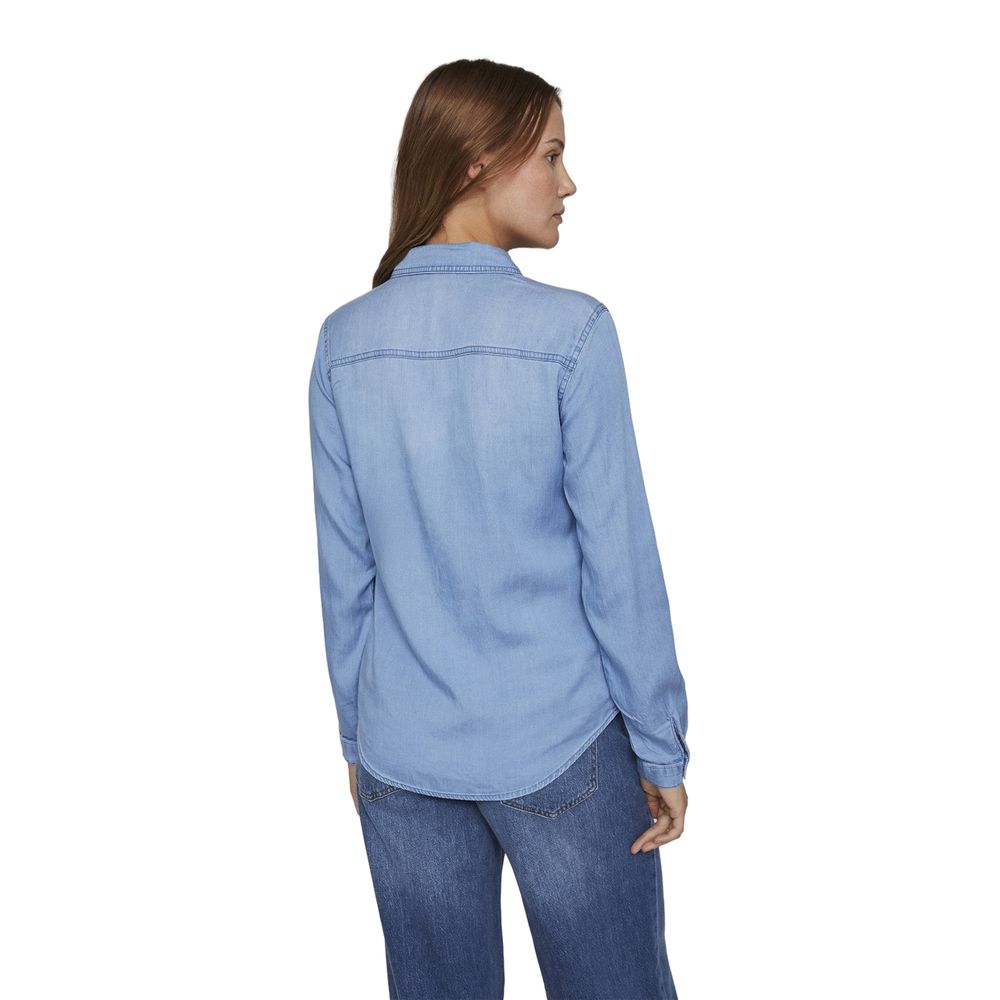 Vila Clothes Light Blue Cotton Blouse | Regal Royce