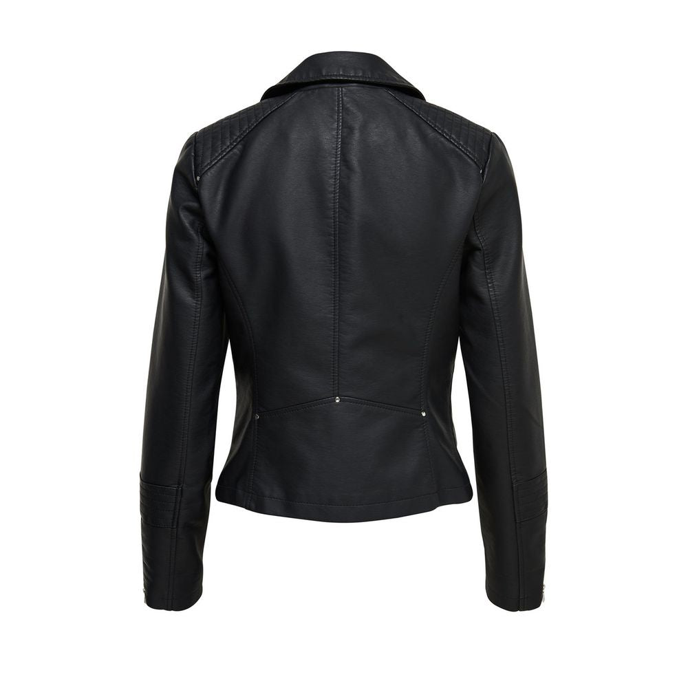 Only Black Viscose Biker Jacket | Regal Royce