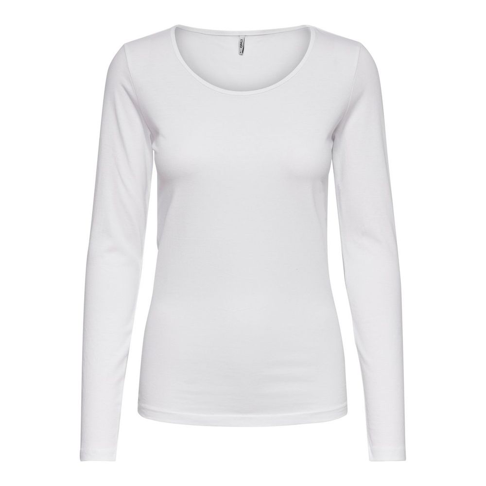 Only White Cotton Long Sleeve T-Shirt | Regal Royce