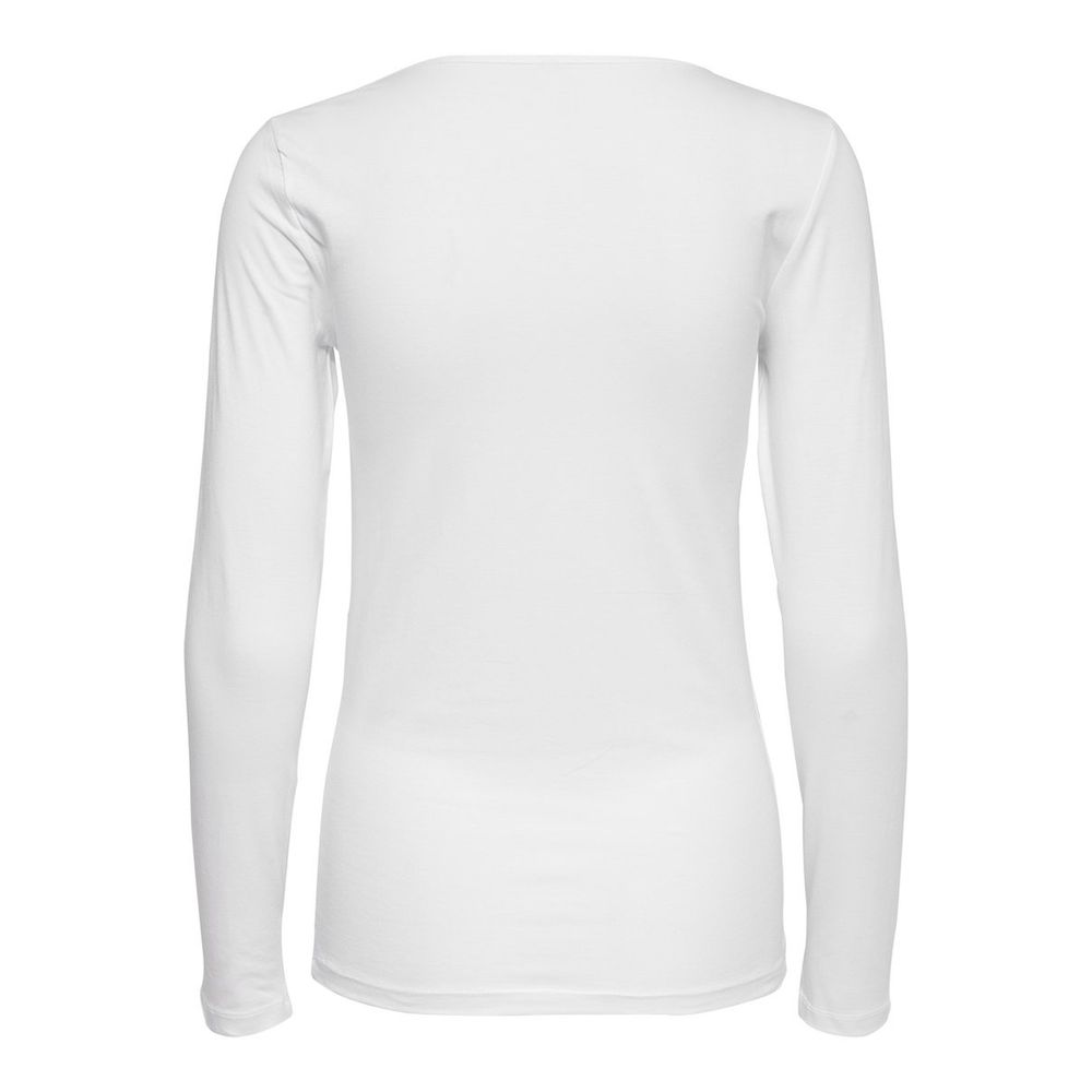 Only White Cotton Long Sleeve T-Shirt | Regal Royce