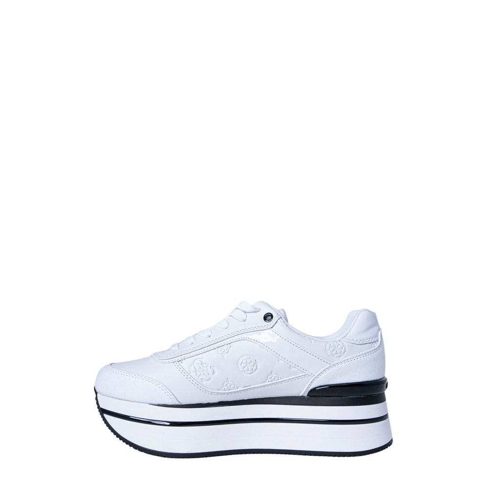 Guess White Polyester Platform Sneakers | Regal Royce