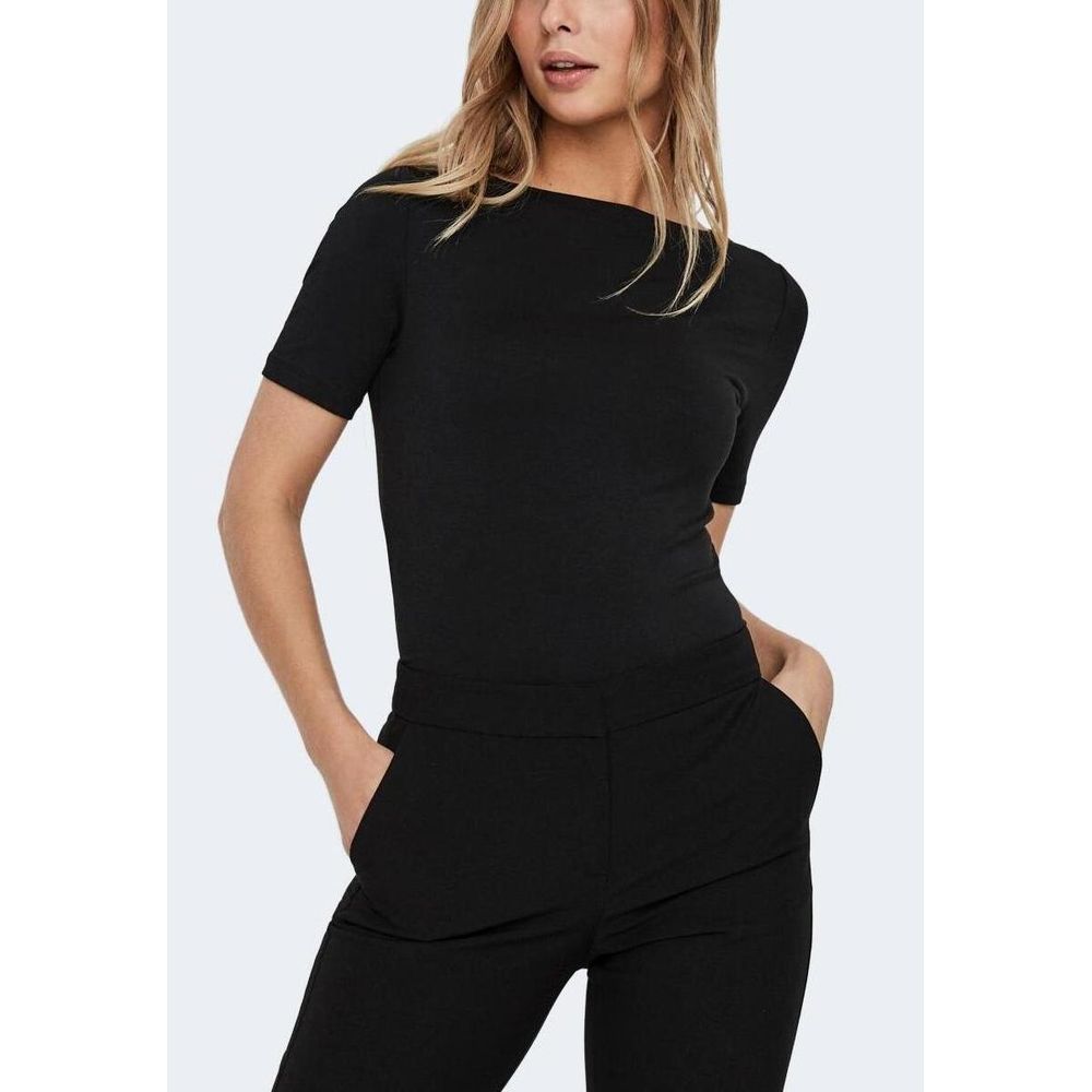 Vero Moda Black Viscose T-Shirt | Regal Royce