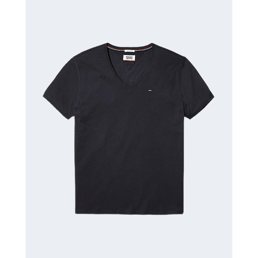 Tommy Hilfiger Jeans Black Cotton T-Shirt | Regal Royce